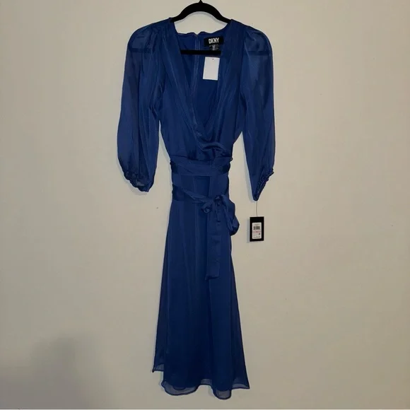 green emerald velvet dress DKNY Asymmetric-Neck Short-Sleeve Dress MSRP $139  DGFOutlet